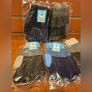 Colorful Striped Gloves Set 12 unit       Striped Knit Gloves Set